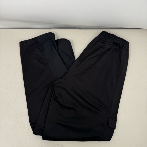 Adidas Track Pants Mens M Black Dark Green Baggy Cargo Pocket 90s Y2K - Picture 2 of 11